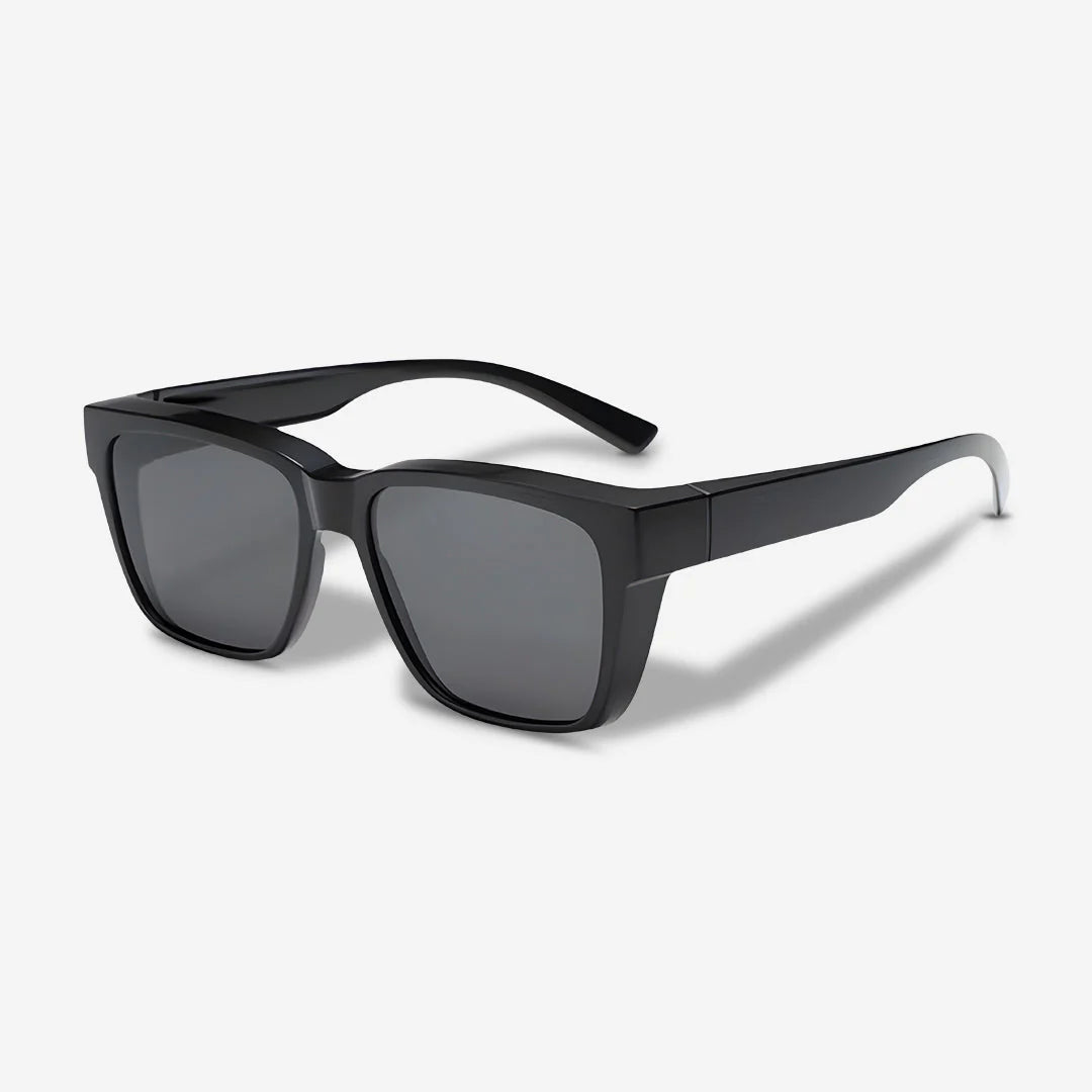 Clip-on Sunglasses (Polarized) – Wear over regular glasses; Unisex; Includes a storage pouch