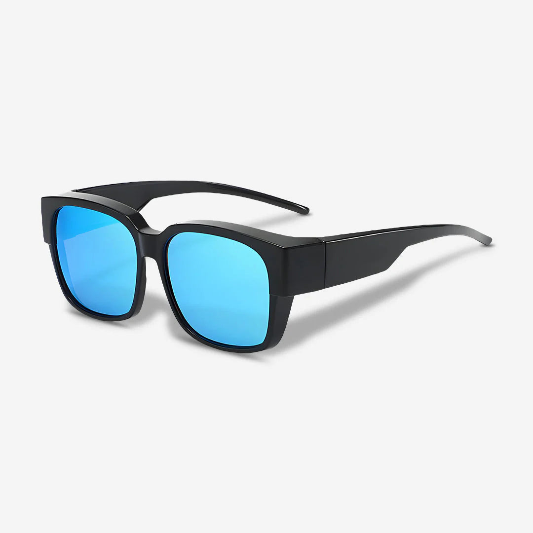 Clip-on Sunglasses (Polarized) – Wear over regular glasses; Unisex; Includes a storage pouch