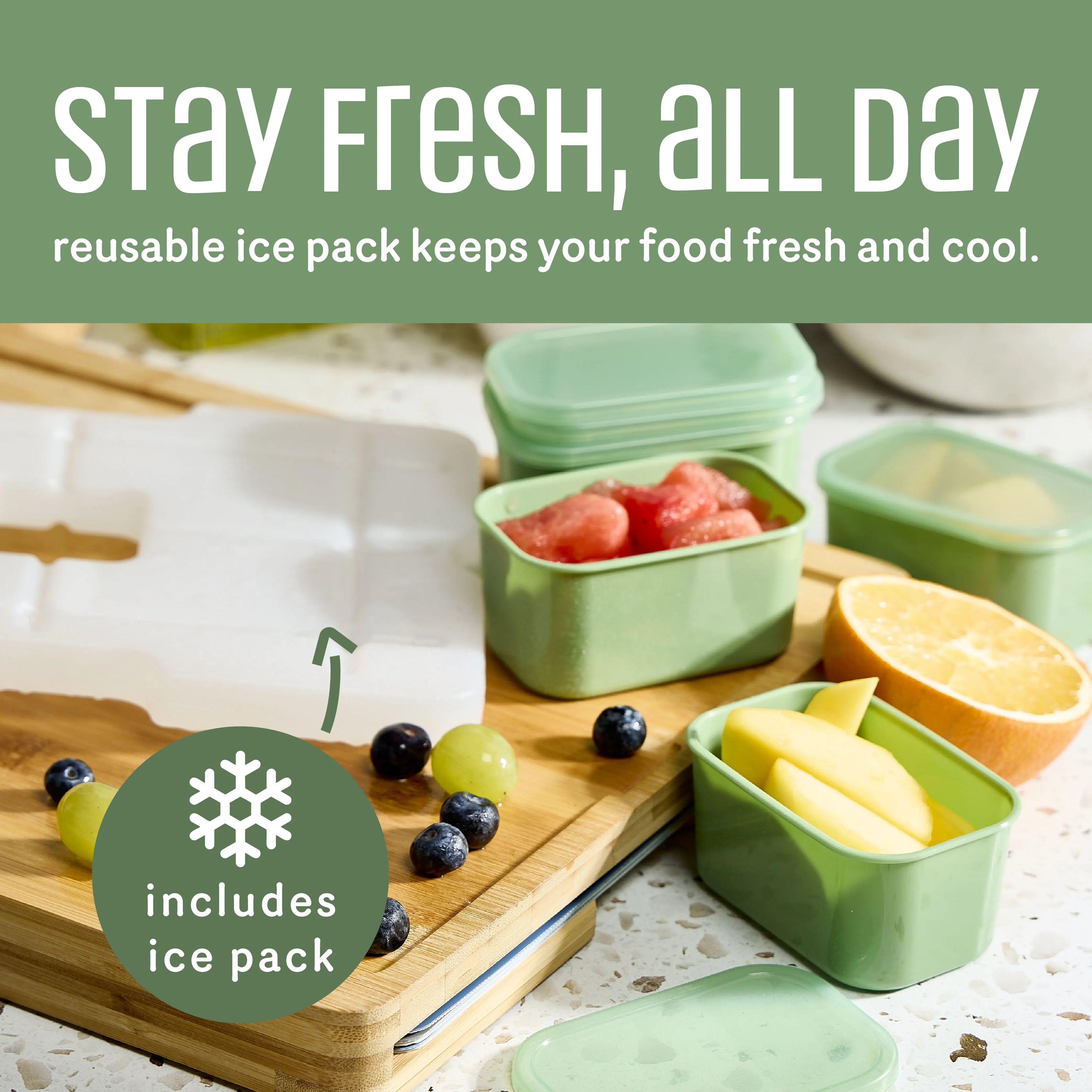 Snack box with ice pack, food storage container