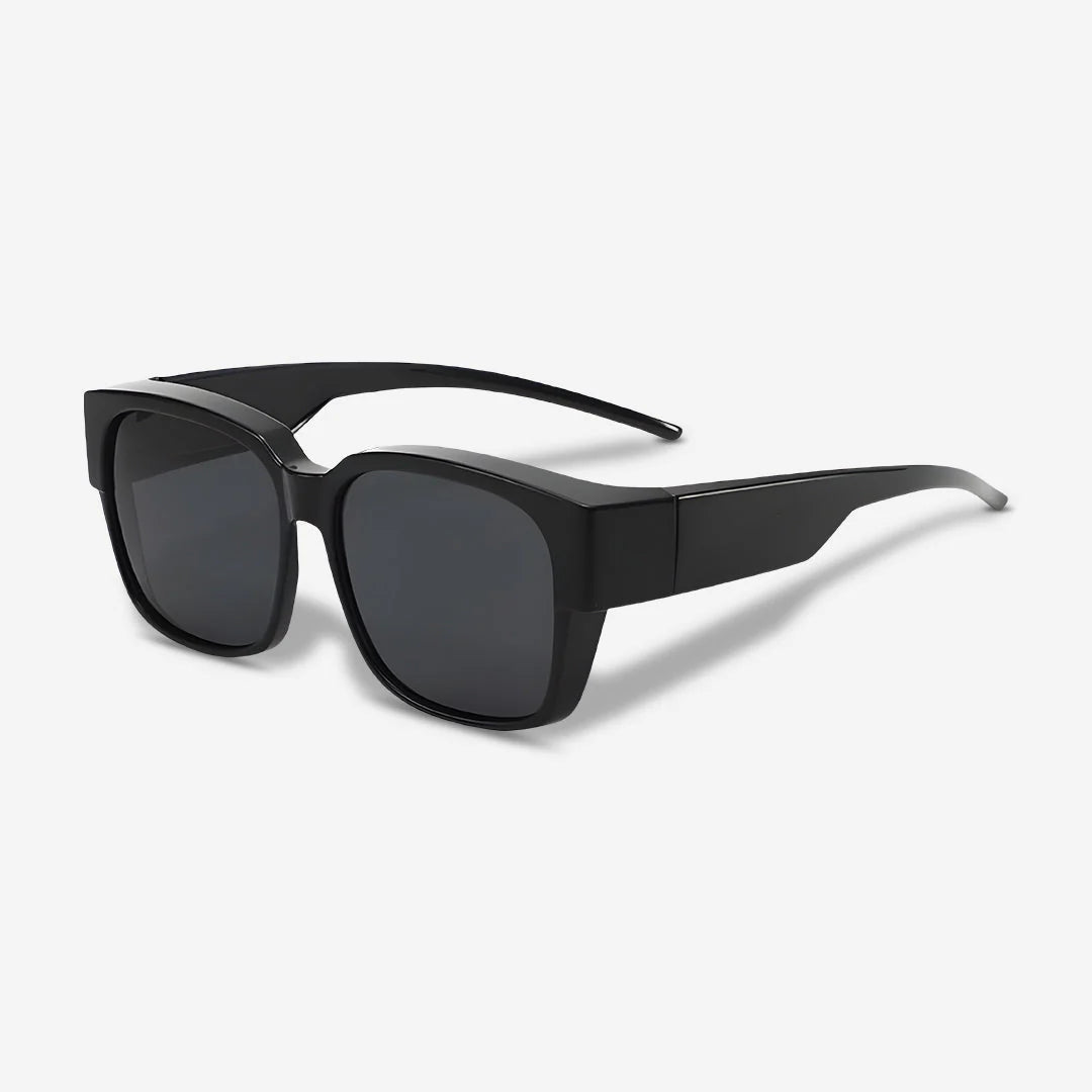 Clip-on Sunglasses (Polarized) – Wear over regular glasses; Unisex; Includes a storage pouch