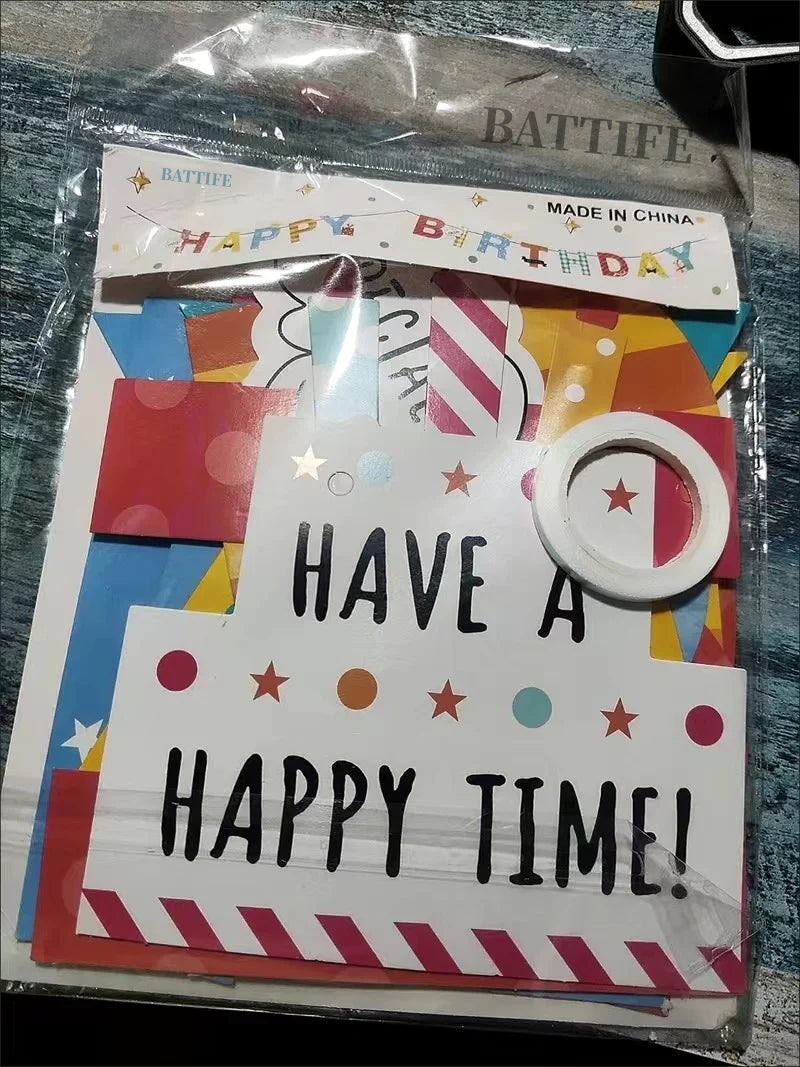 Paper party decorations, Colorful Paper Flag, Birthday Party