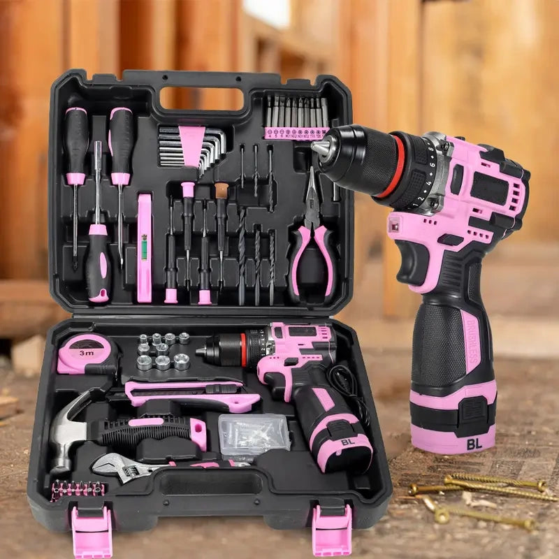 18V Cordless Household Power Tool Drill Bit Set, Featuring a Powerful Brushless Motor