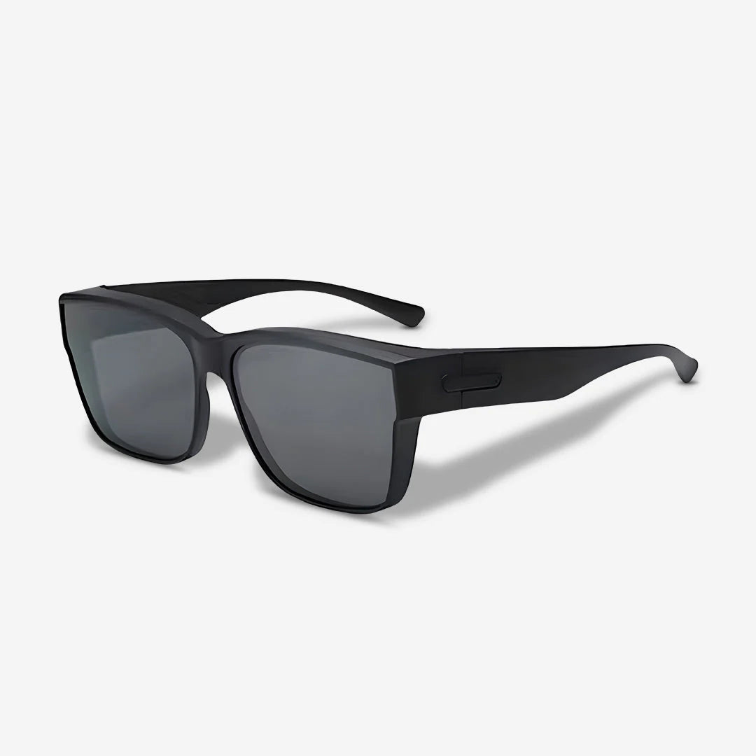 Clip-on Sunglasses (Polarized) – Wear over regular glasses; Unisex; Includes a storage pouch