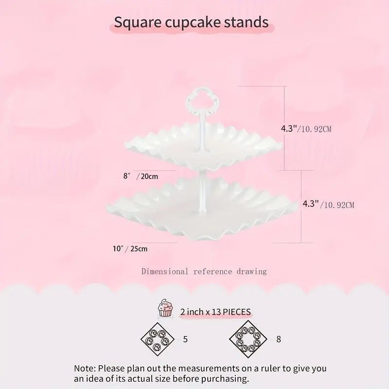 10-Piece Plastic Party Cake Stand Set