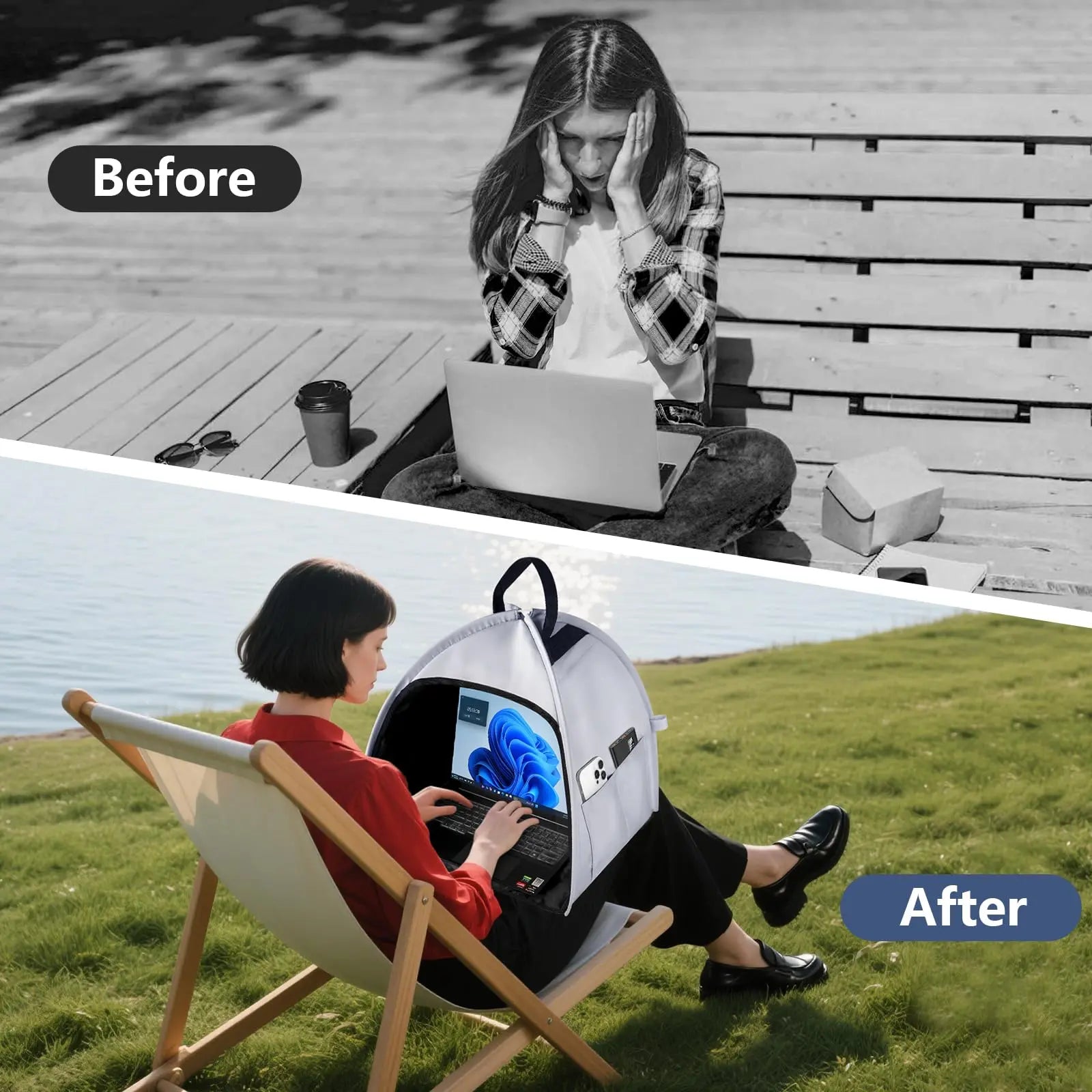 Multifunctional Foldable Laptop Sunshade and Privacy Screen
