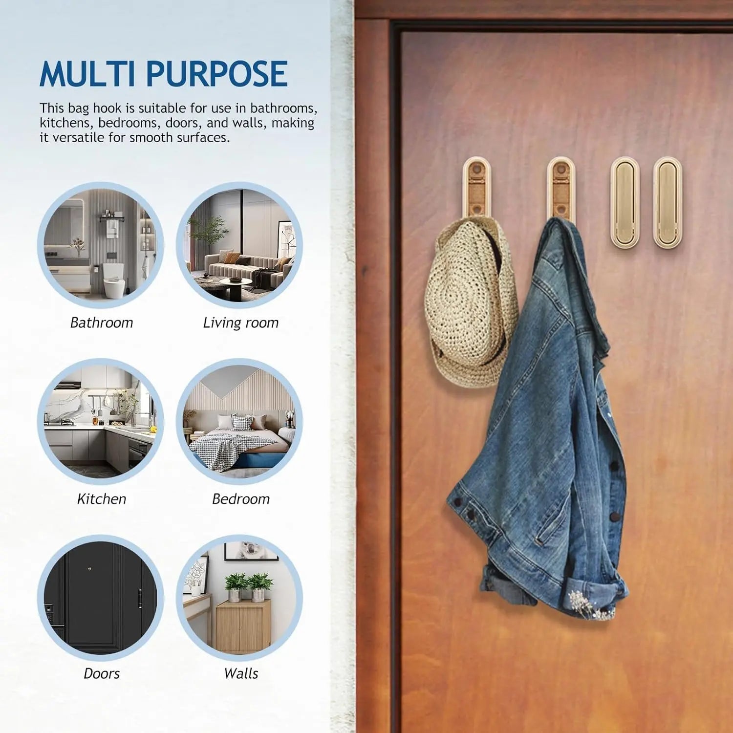 Foldable hook wall mount made of zinc alloy