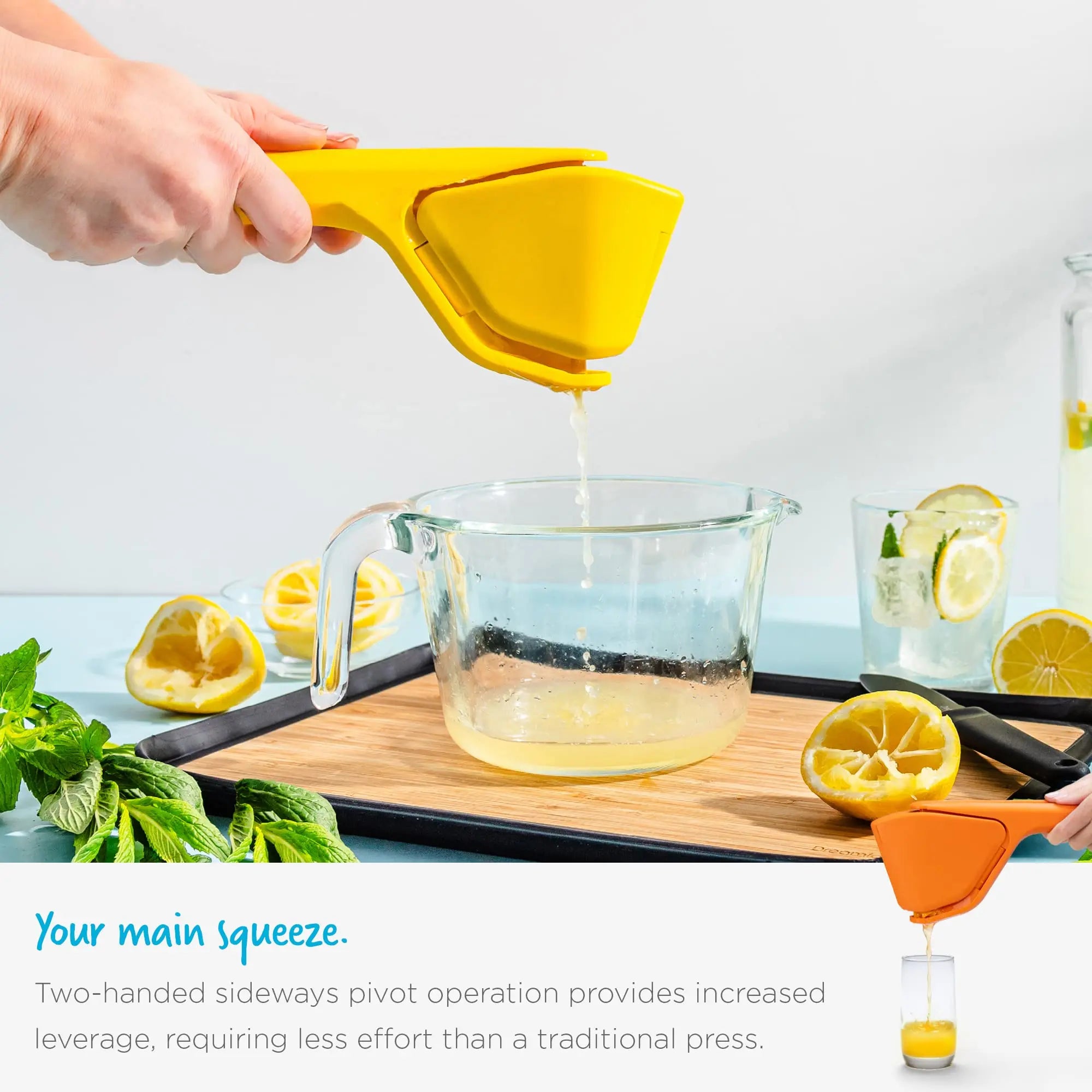 Original orange juice extractor - 11 inches, foldable and flat for storage, suitable for all citrus fruits