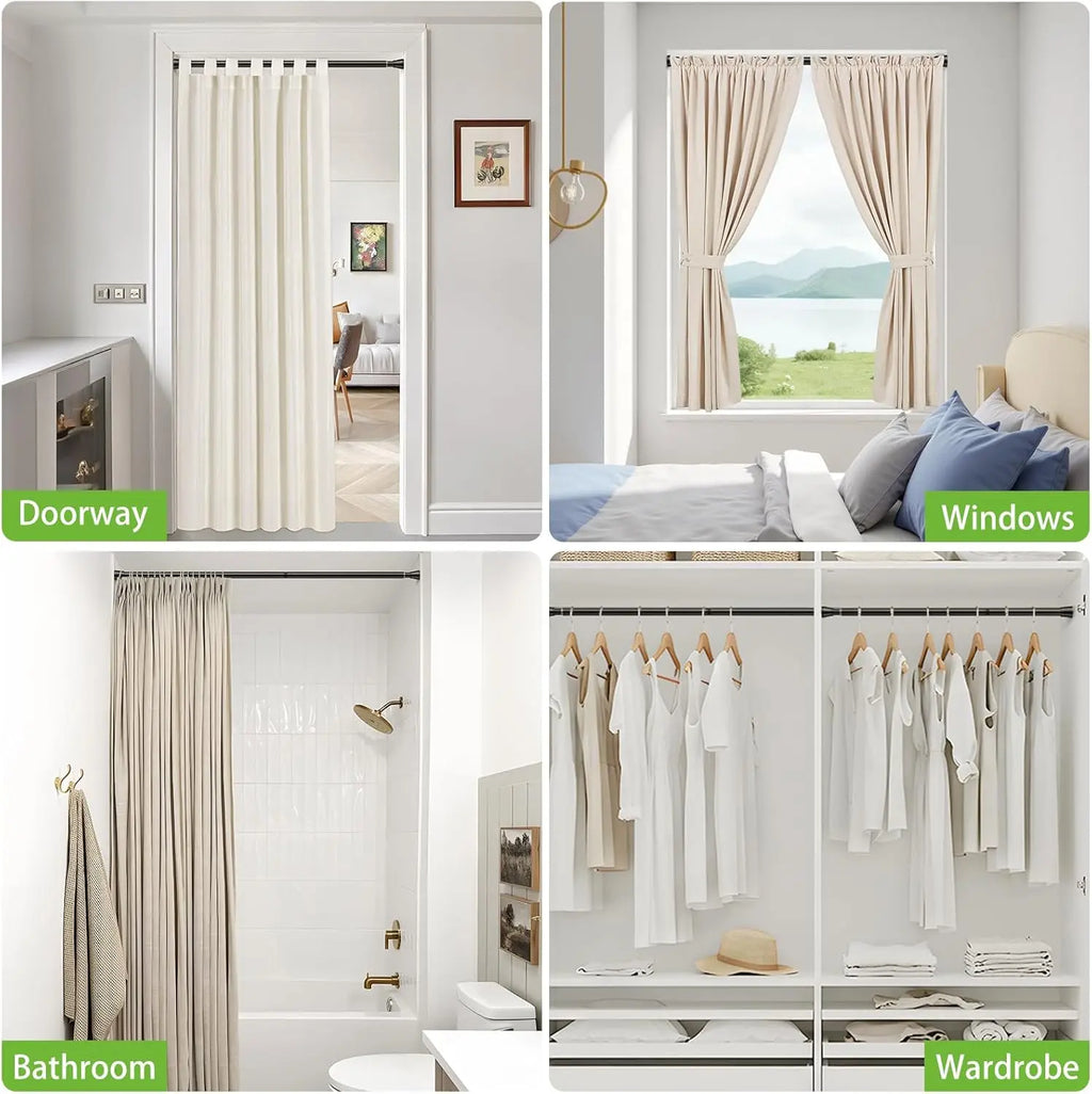 Retractable curtain rod, shower curtain rod