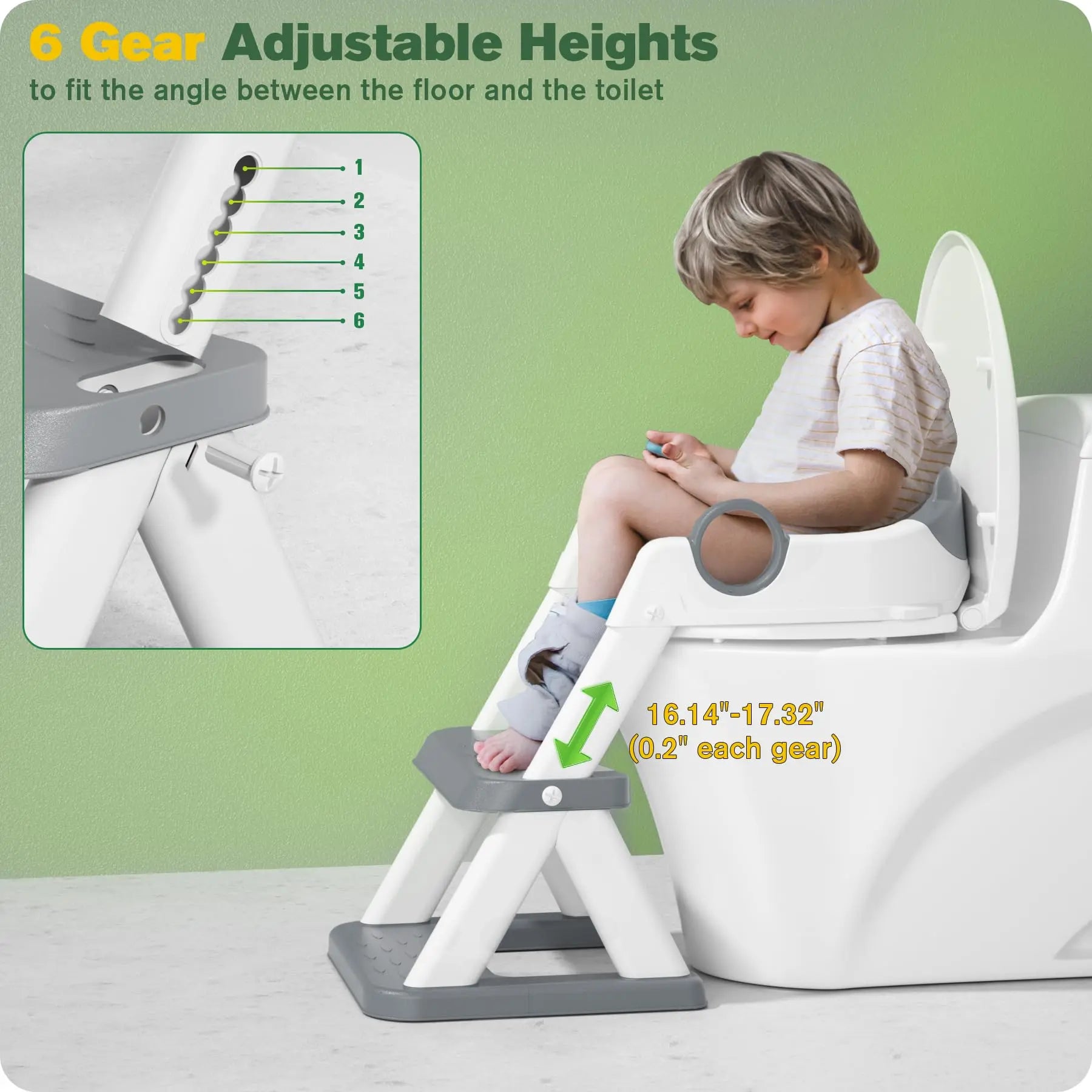 Little Bear Potty Training Seat, Upgraded 2-in-1 Toddler Toilet Seat
