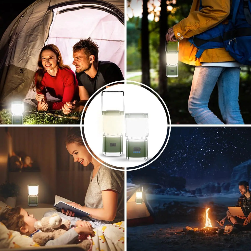 1000-lumen rechargeable camping lantern with 4 lighting modes and a waterproof design