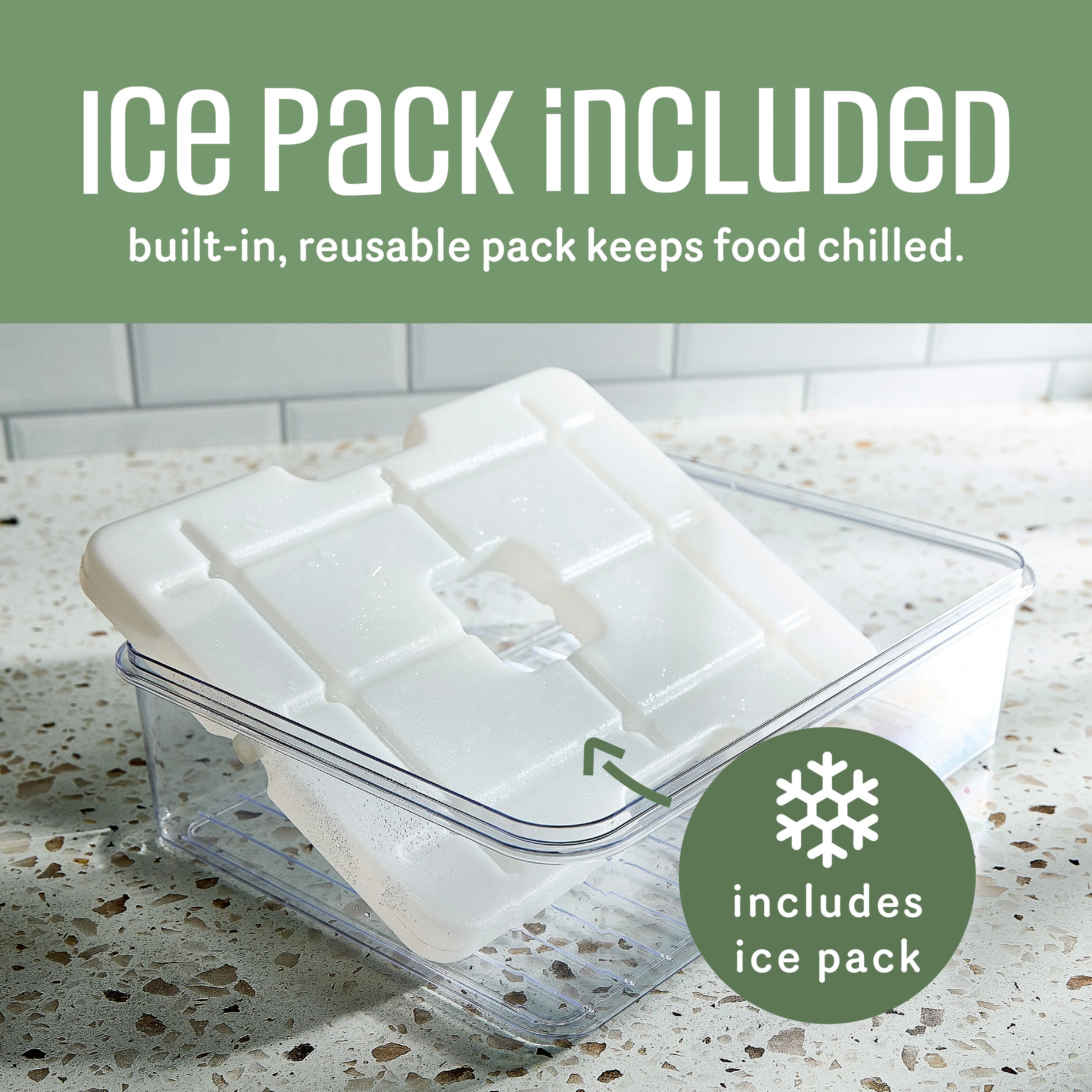 Snack box with ice pack, food storage container