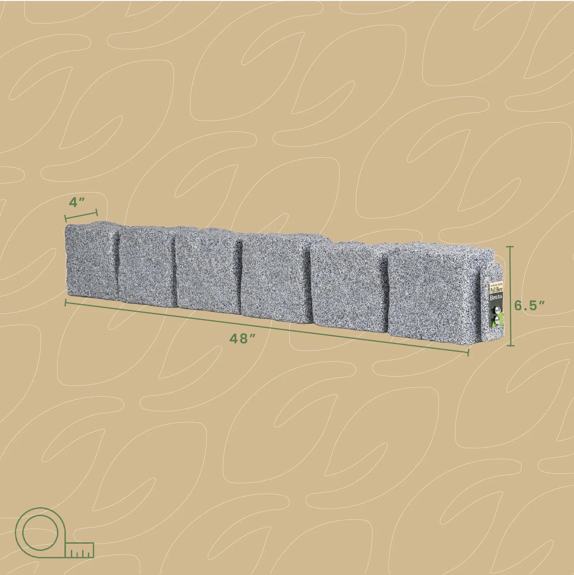 Artificial stone blocks (suitable for lawn edging, flower beds, and garden borders)