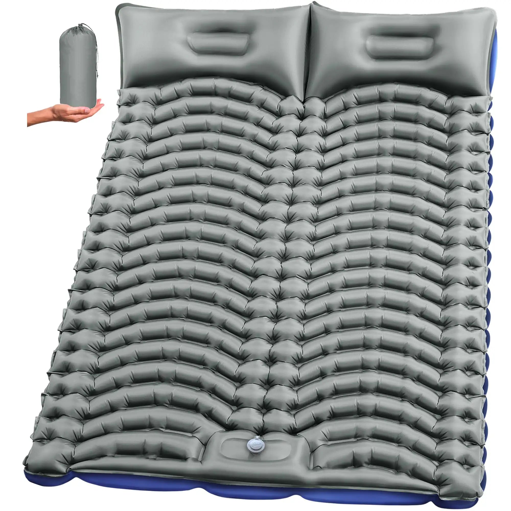 Two-Person Camping Sleeping Pad — Ultra-Lightweight Inflatable Mattress (with Pillow)