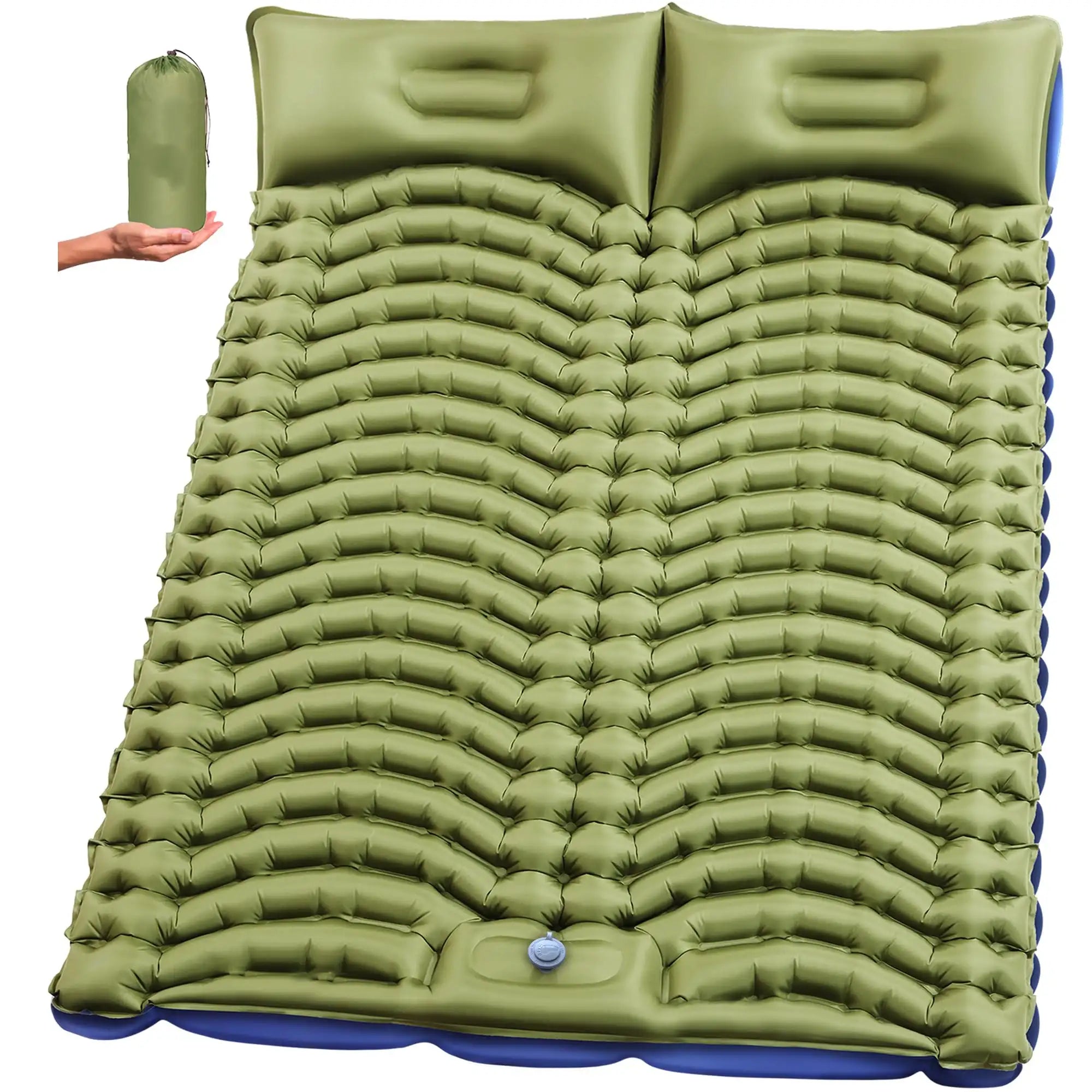 Two-Person Camping Sleeping Pad — Ultra-Lightweight Inflatable Mattress (with Pillow)