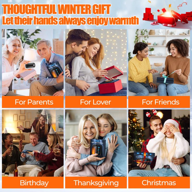 2 Pack Magnetic Hand Warmers, 12H Long-Lasting Rechargeable Warmth, Double-Sided Heating,Pocket-Sized Electric Hand Warmers for Winter Outdoors, Camping, Hunting, Perfect Gift-OA