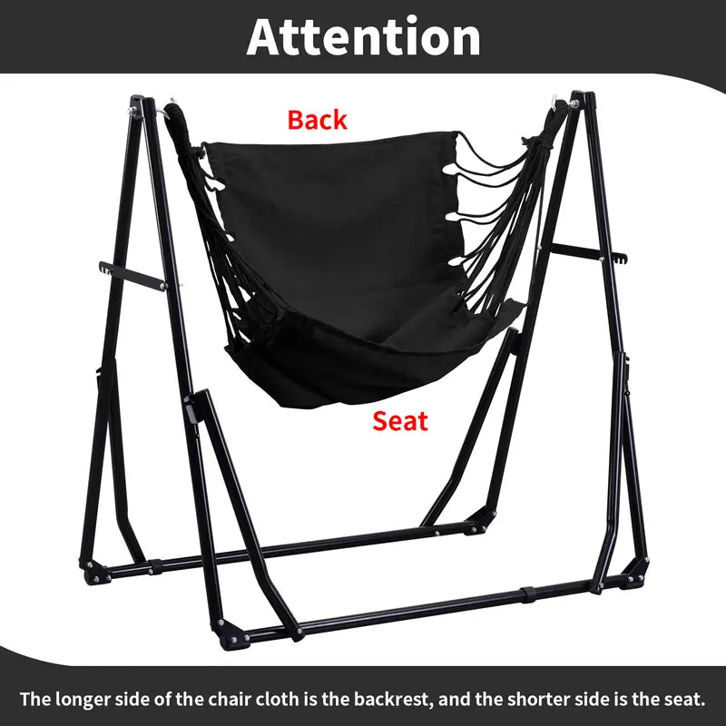Double-layer fabric hammock chair (with stand), maximum weight capacity: 350 lbs