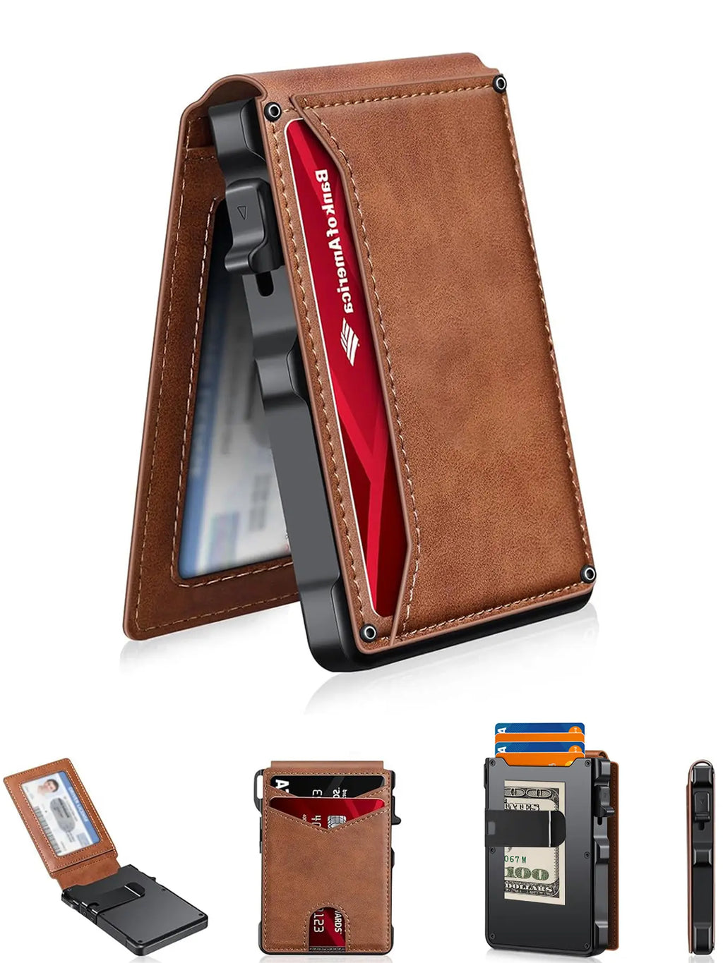 Men’s Minimalist Metal Wallet | RFID Blocking | Pop-Up Aluminum Card Holder——Free Shipping