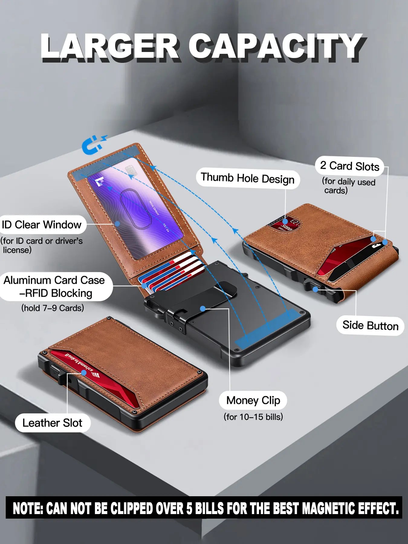 Men’s Minimalist Metal Wallet | RFID Blocking | Pop-Up Aluminum Card Holder——Free Shipping