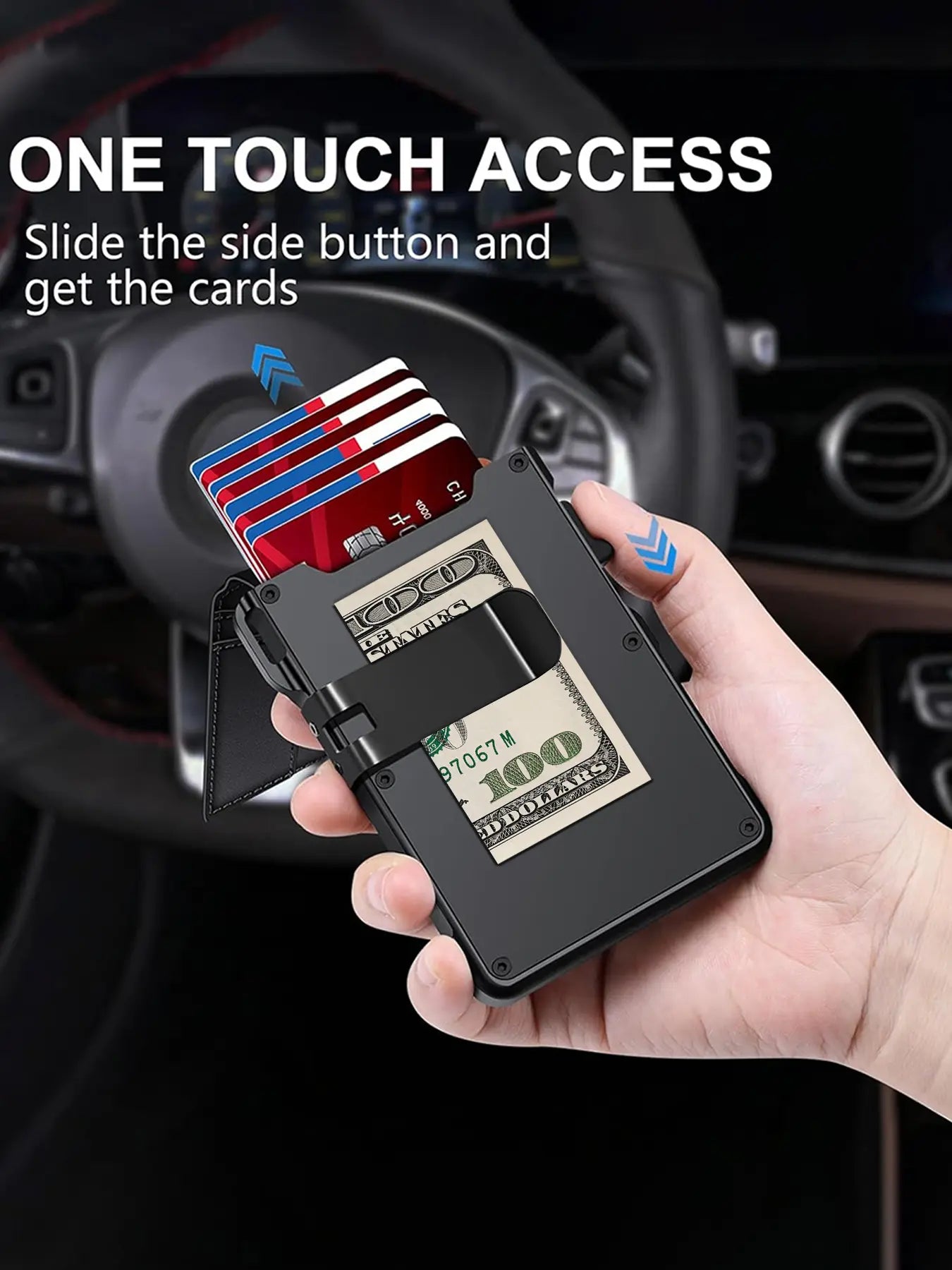 Men’s Minimalist Metal Wallet | RFID Blocking | Pop-Up Aluminum Card Holder——Free Shipping