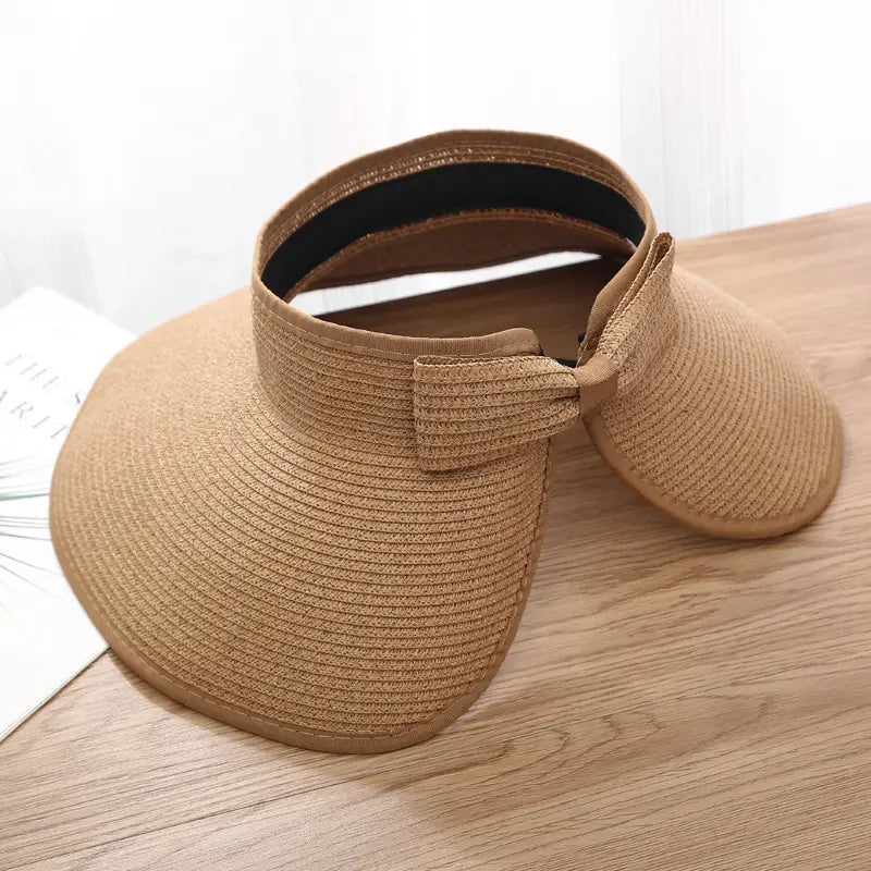 Sun Hats for Women Fashionable Womens Wide Brim Hat Roll-up Straw Sun Visor Hat