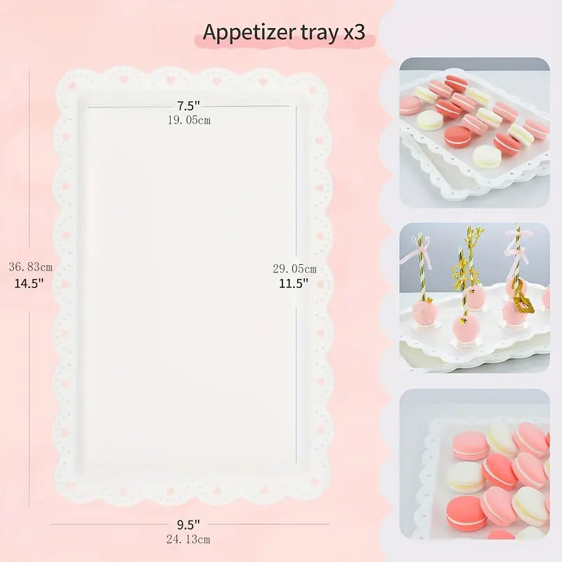 10-Piece Plastic Party Cake Stand Set