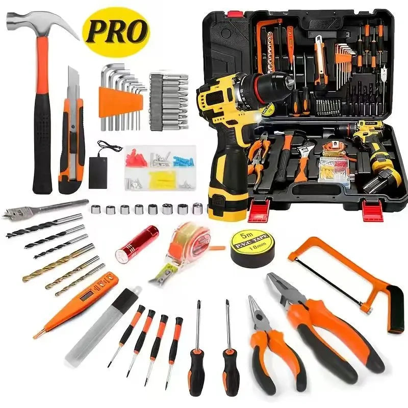 18V Cordless Household Power Tool Drill Bit Set, Featuring a Powerful Brushless Motor