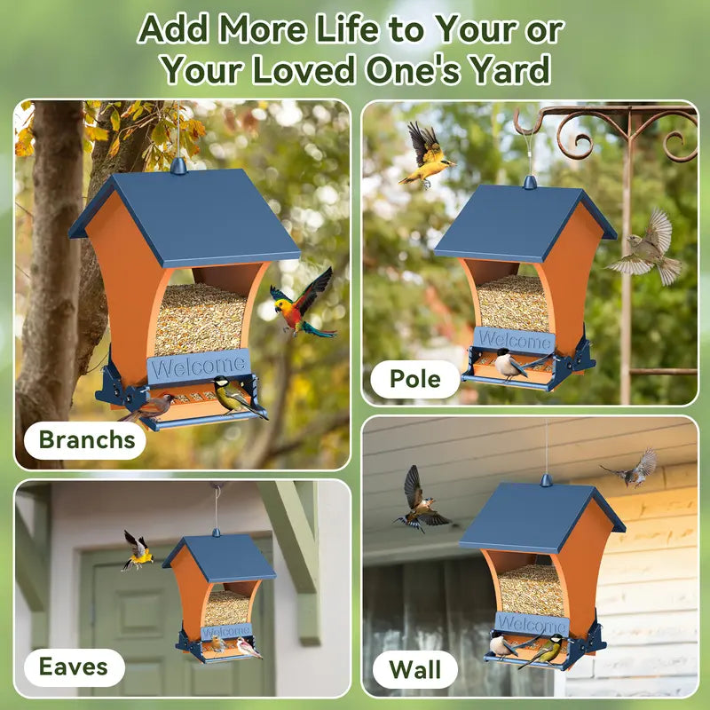 Squirrel-proof backyard feeders designed specifically for robins and chickadees
