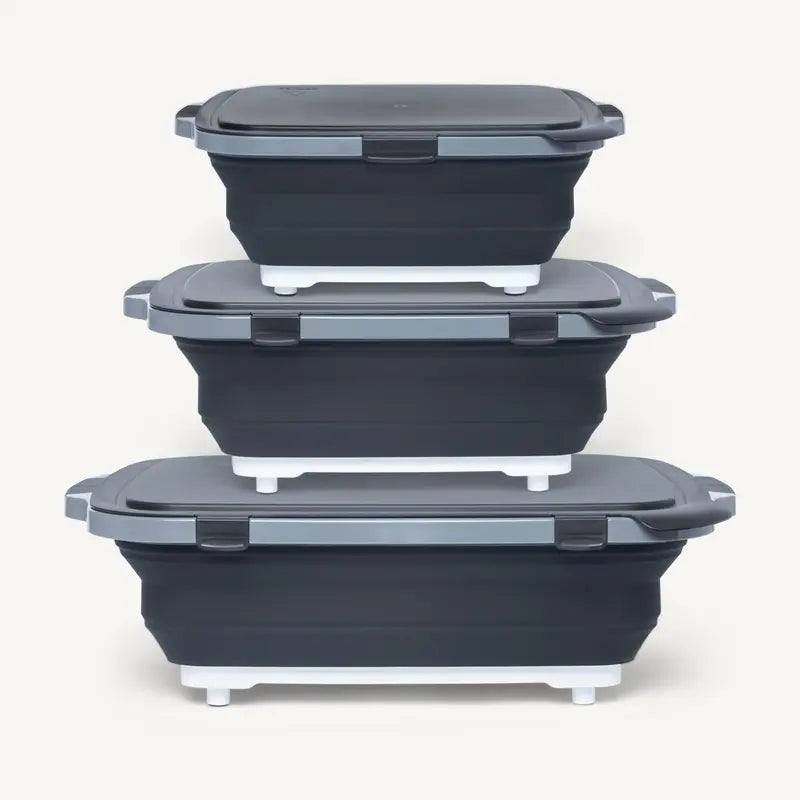 3pc Collapsible BBQ Prep Tub Set
