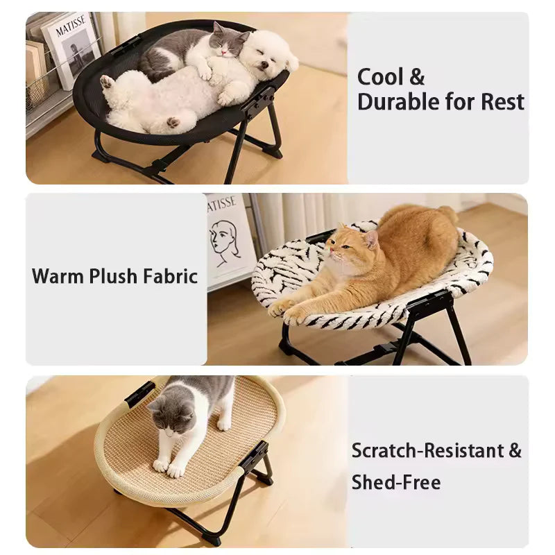 Large pet hammock—a soothing elevated pet bed designed specifically for cats and small dogs. This soft, anxiety-relieving, glow-in-the-dark indoor pet bed provides comfortable support.