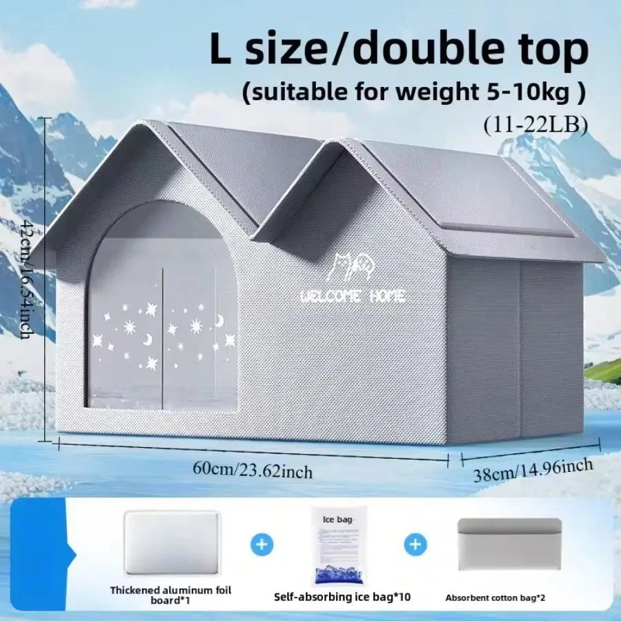 Pet Air Conditioned house(Free ice bag 10+ water absorbent cotton bag*2+ cold-proof pad*1]