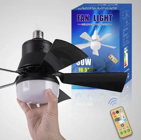 40W LED Ceiling Fan Light – 20.5” Ultra-Quiet with Remote 🎯 | E27 + FREE B22 Adapter 🔌 | For Bedroom 😴, Kitchen 👩‍🍳 & Garage 🛠️ – UK Ready! 🇬🇧